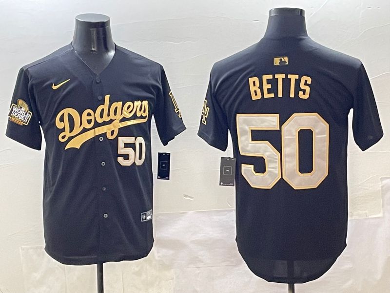 Men Los Angeles Dodgers #50 Betts Black Gold Nike 2025 MLB Jersey style 4265->los angeles dodgers->MLB Jersey